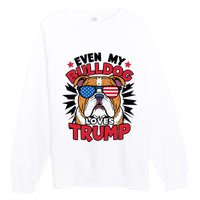 Even My Dog Loves Trump 2024 Election Trump Supporter Premium Crewneck Sweatshirt