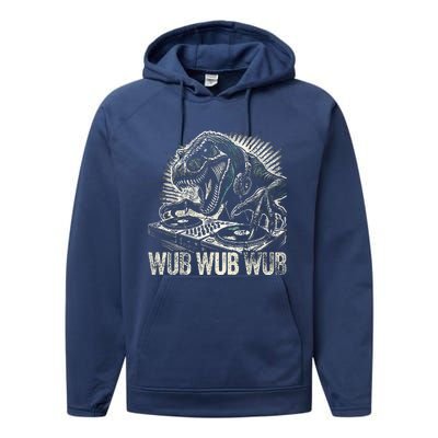 Electronic Music Dinosaur Dj Dubstep Performance Fleece Hoodie