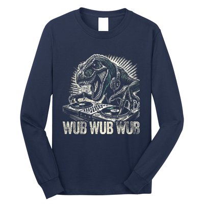 Electronic Music Dinosaur Dj Dubstep Long Sleeve Shirt