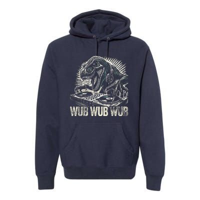 Electronic Music Dinosaur Dj Dubstep Premium Hoodie