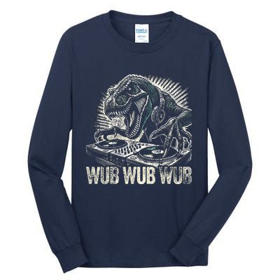 Electronic Music Dinosaur Dj Dubstep Tall Long Sleeve T-Shirt