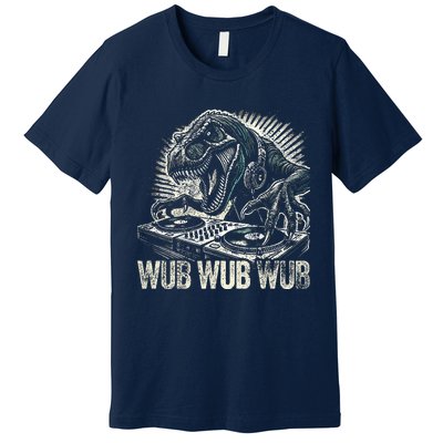 Electronic Music Dinosaur Dj Dubstep Premium T-Shirt