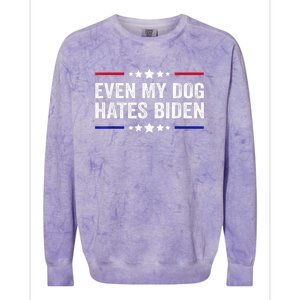 Even My Dog Hates Biden Shirt Funny Anti Biden Colorblast Crewneck Sweatshirt