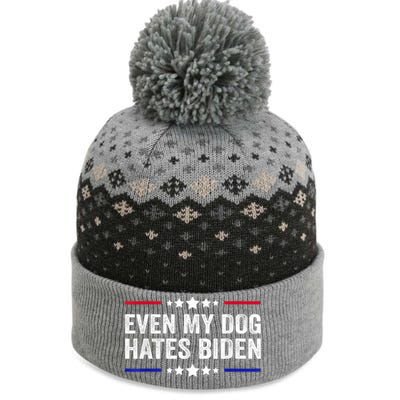 Even My Dog Hates Biden Shirt Funny Anti Biden The Baniff Cuffed Pom Beanie