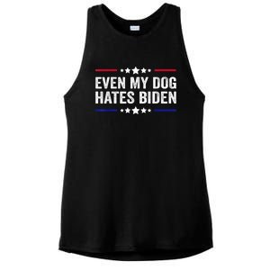 Even My Dog Hates Biden Shirt Funny Anti Biden Ladies PosiCharge Tri-Blend Wicking Tank