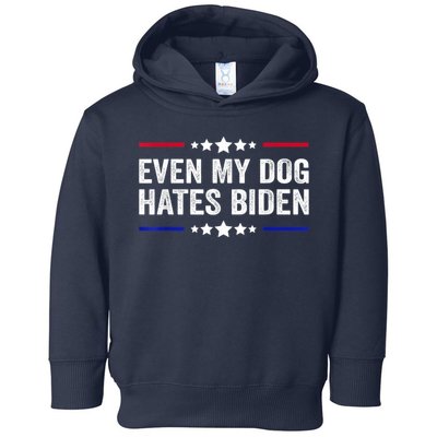 Even My Dog Hates Biden Shirt Funny Anti Biden Toddler Hoodie