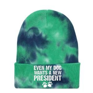 Even My Dog Wants A New President Dog Paw Tie Dye 12in Knit Beanie