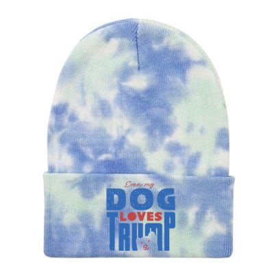 Even My Dog Loves Trump Tie Dye 12in Knit Beanie