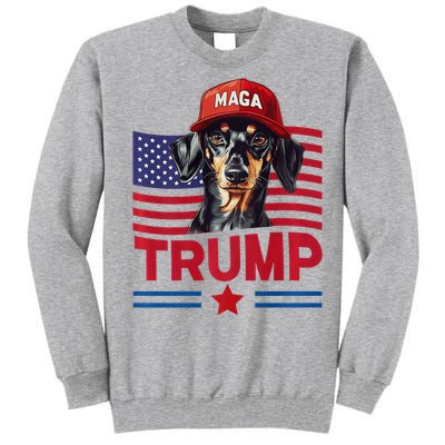 Even My Dog Loves Trump Funny Dachshund Maga Hat Premium Tall Sweatshirt