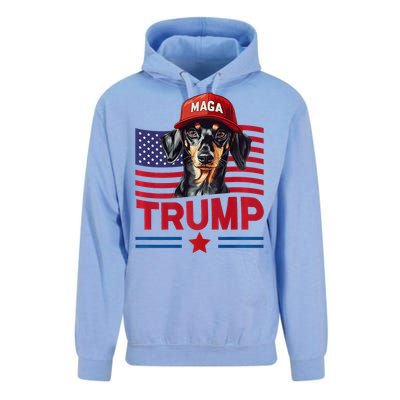 Even My Dog Loves Trump Funny Dachshund Maga Hat Premium Unisex Surf Hoodie