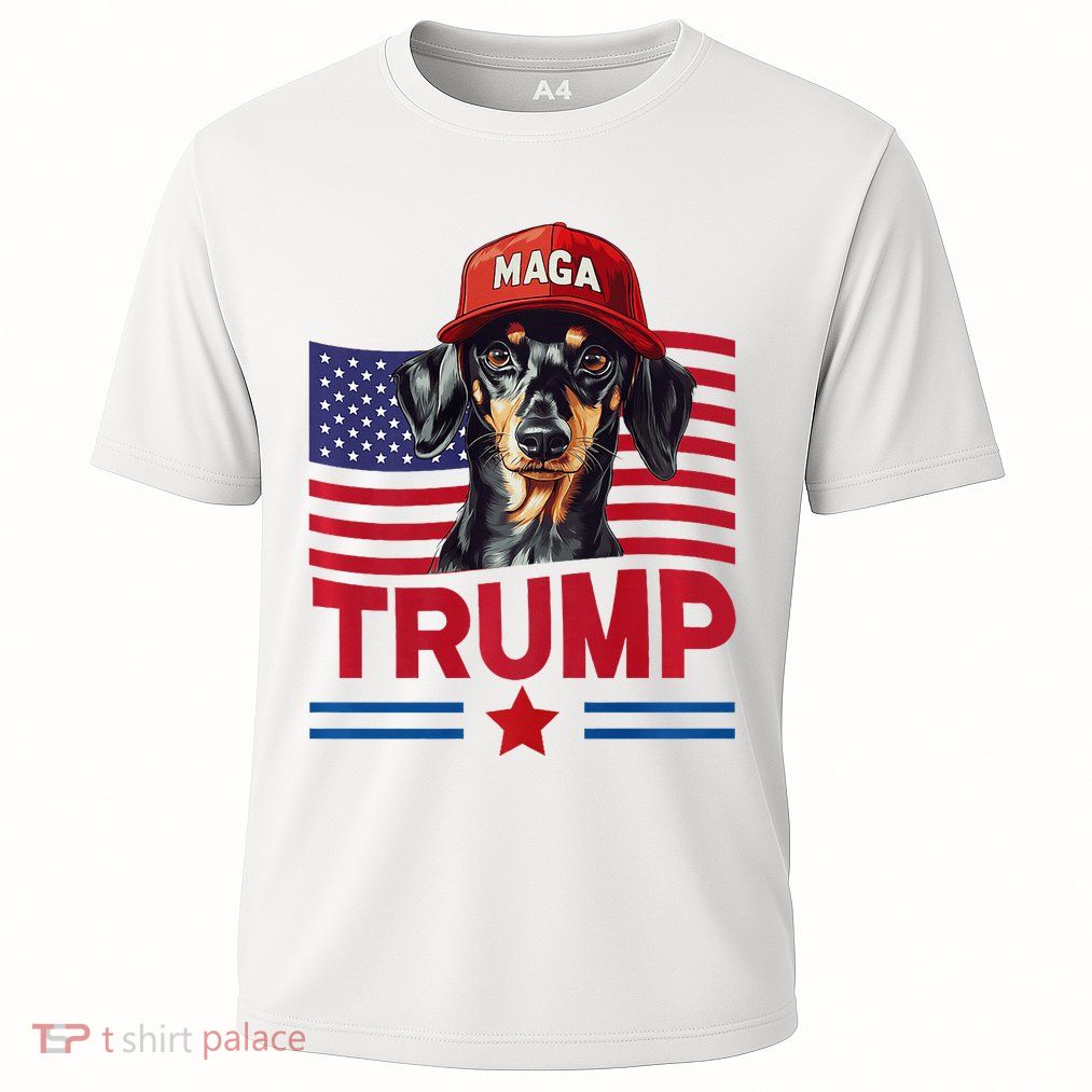 Even My Dog Loves Trump Funny Dachshund Maga Hat Premium Performance Shirt