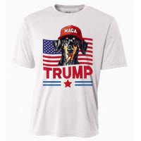 Even My Dog Loves Trump Funny Dachshund Maga Hat Premium Cooling Performance Crew T-Shirt