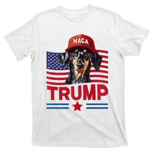 Even My Dog Loves Trump Funny Dachshund Maga Hat Premium T-Shirt