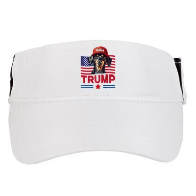 Even My Dog Loves Trump Funny Dachshund Maga Hat Premium Adult Drive Performance Visor