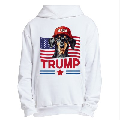 Even My Dog Loves Trump Funny Dachshund Maga Hat Premium Urban Pullover Hoodie