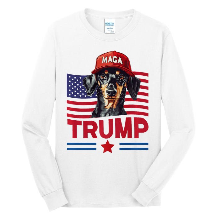 Even My Dog Loves Trump Funny Dachshund Maga Hat Premium Tall Long Sleeve T-Shirt