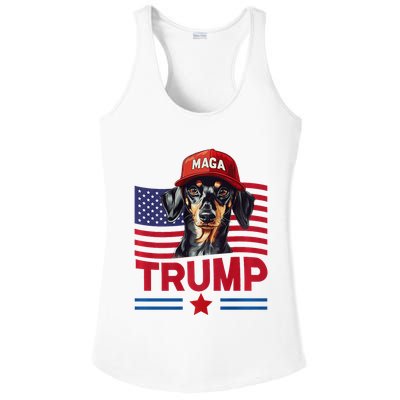Even My Dog Loves Trump Funny Dachshund Maga Hat Premium Ladies PosiCharge Competitor Racerback Tank