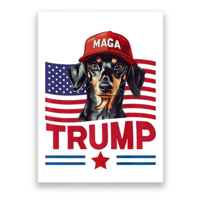 Even My Dog Loves Trump Funny Dachshund Maga Hat Premium Poster