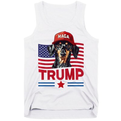 Even My Dog Loves Trump Funny Dachshund Maga Hat Premium Tank Top