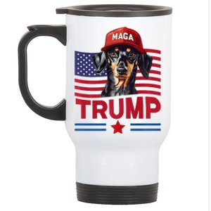 Even My Dog Loves Trump Funny Dachshund Maga Hat Premium Stainless Steel Travel Mug