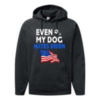 Even My Dog Hates Biden USA Flag Performance Fleece Hoodie