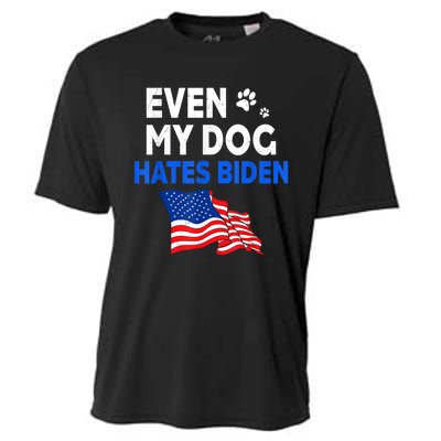 Even My Dog Hates Biden USA Flag Cooling Performance Crew T-Shirt