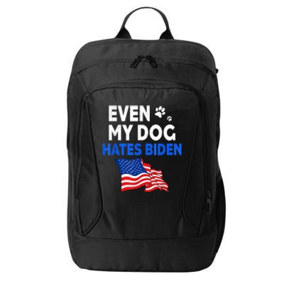 Even My Dog Hates Biden USA Flag City Backpack