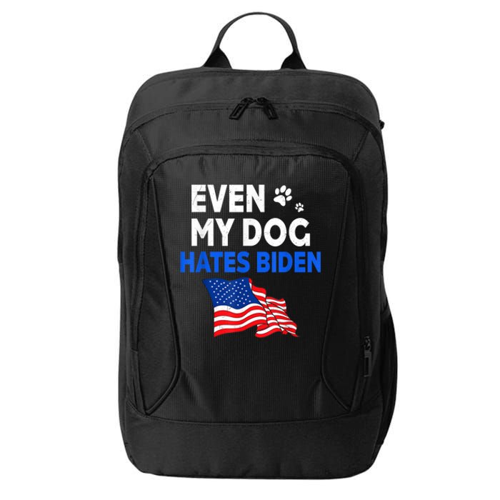 Even My Dog Hates Biden USA Flag City Backpack