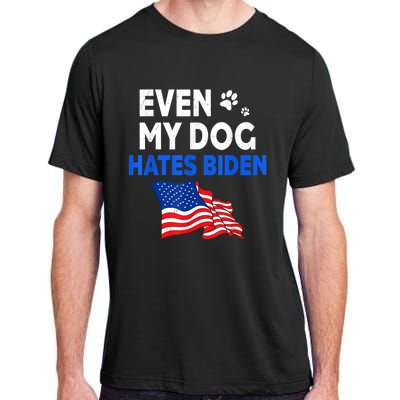 Even My Dog Hates Biden USA Flag Adult ChromaSoft Performance T-Shirt