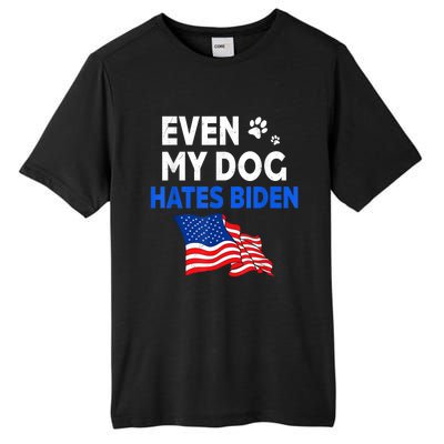 Even My Dog Hates Biden USA Flag Tall Fusion ChromaSoft Performance T-Shirt