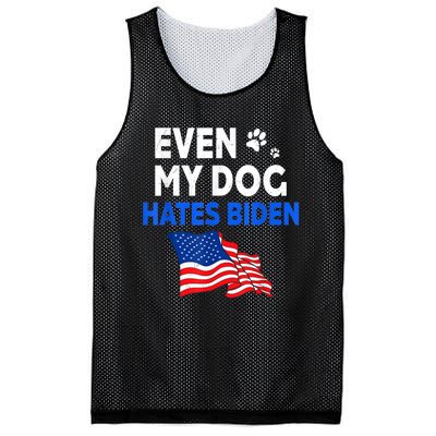 Even My Dog Hates Biden USA Flag Mesh Reversible Basketball Jersey Tank