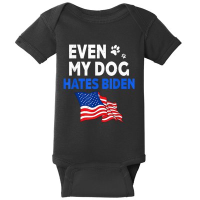 Even My Dog Hates Biden USA Flag Baby Bodysuit