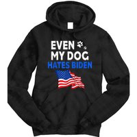 Even My Dog Hates Biden USA Flag Tie Dye Hoodie