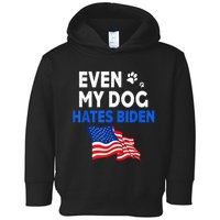 Even My Dog Hates Biden USA Flag Toddler Hoodie