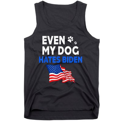 Even My Dog Hates Biden USA Flag Tank Top