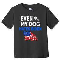 Even My Dog Hates Biden USA Flag Toddler T-Shirt