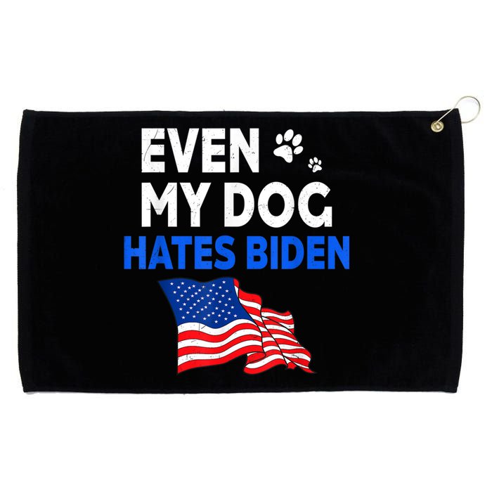 Even My Dog Hates Biden USA Flag Grommeted Golf Towel