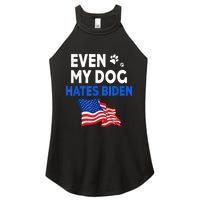 Even My Dog Hates Biden USA Flag Women's Perfect Tri Rocker Tank