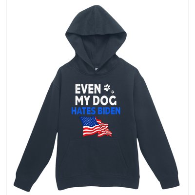 Even My Dog Hates Biden USA Flag Urban Pullover Hoodie