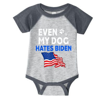 Even My Dog Hates Biden USA Flag Infant Baby Jersey Bodysuit