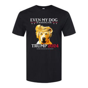 Even My Dog Is Waiting For Trump 2024 Softstyle CVC T-Shirt