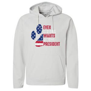 Even My Dog Wants A New President Dog Paw Performance Fleece Hoodie