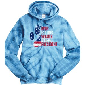 Even My Dog Wants A New President Dog Paw Tie Dye Hoodie