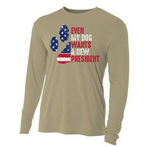 Even My Dog Wants A New President Dog Paw Cooling Performance Long Sleeve Crew