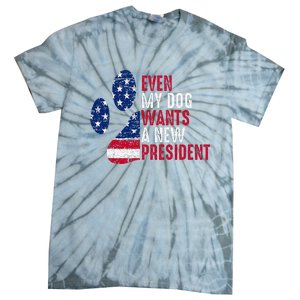 Even My Dog Wants A New President Dog Paw Tie-Dye T-Shirt