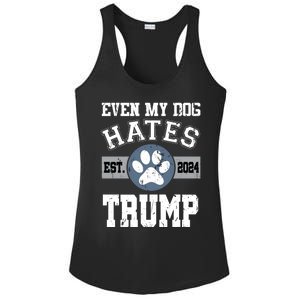 Even My Dog Hates Trump Funny Anti President Donald Trump Gift Ladies PosiCharge Competitor Racerback Tank