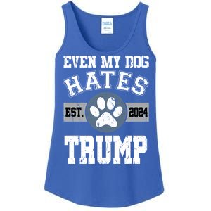 Even My Dog Hates Trump Funny Anti President Donald Trump Gift Ladies Essential Tank