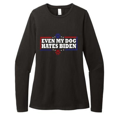 Even My Dog Hates Biden Shirt Funny Anti President Joe Biden Womens CVC Long Sleeve Shirt