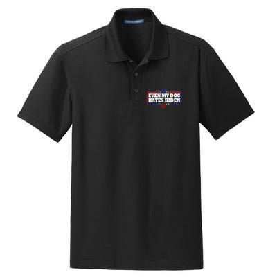 Even My Dog Hates Biden Shirt Funny Anti President Joe Biden Dry Zone Grid Polo