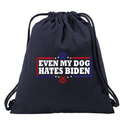 Even My Dog Hates Biden Shirt Funny Anti President Joe Biden Drawstring Bag